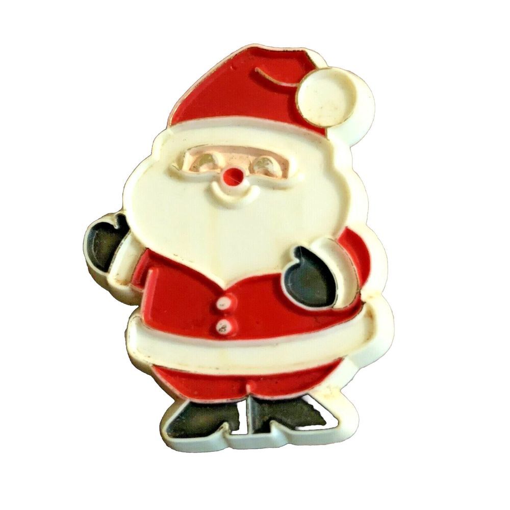 Hallmark Christmas Santa Lapel Pin Holiday Brooch Broach‎ 1981 Vtg